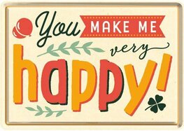 Metal card 10 x 15 you make me happy