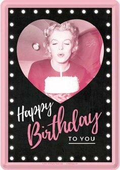 Metal Card Happy Birthday Marilyn Monroe