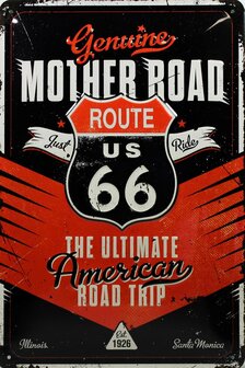 Wandbord Route 66 Mother Road