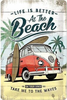 Wandbord Volkswagen Live is Better at the Beach