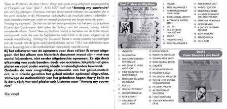 CD Twintig Toppers van Toen, Among my souvenirs, Hilversumse radio-solisten en orkesten, samenstelling Harry Belle