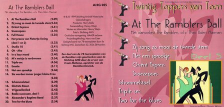 CD Twintig Toppers van Toen, At The Ramblers Ball, Het Dansorkest The Ramblers olv Theo Uden Masman, deel 5, samenstelling Harry Belle