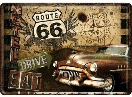 Metal card 10 x 15 route 66