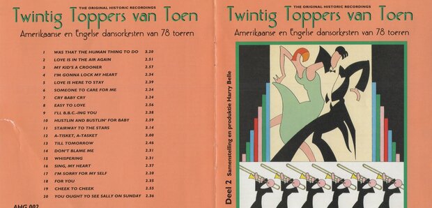 CD Twintig Toppers van Toen, Amerikaanse en Engelse dansorkesten van 78 toeren, deel 2, samenstelling Harry Belle