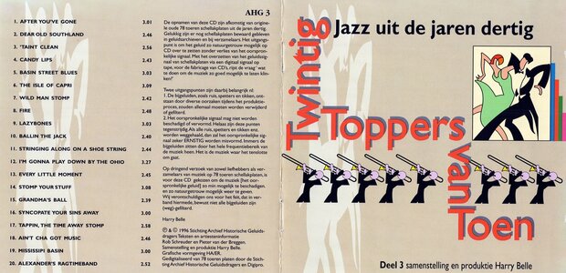 CD Twintig Toppers van Toen, Jazz uit de jaren '30, deel 3, samenstelling Harry Belle