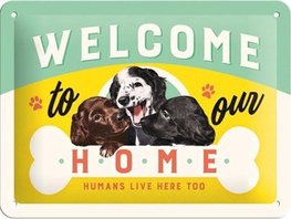 Welcome to our Home Metalen wandbord in reliƫf 15x20 cm Welcome to our Home Metalen wandbord in reliƫf 15x20 cm